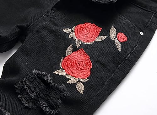 Miniatura 5 de Pantalones de mezclilla ajustados para niño, elásticos, de aspecto desgastado y desgarrado