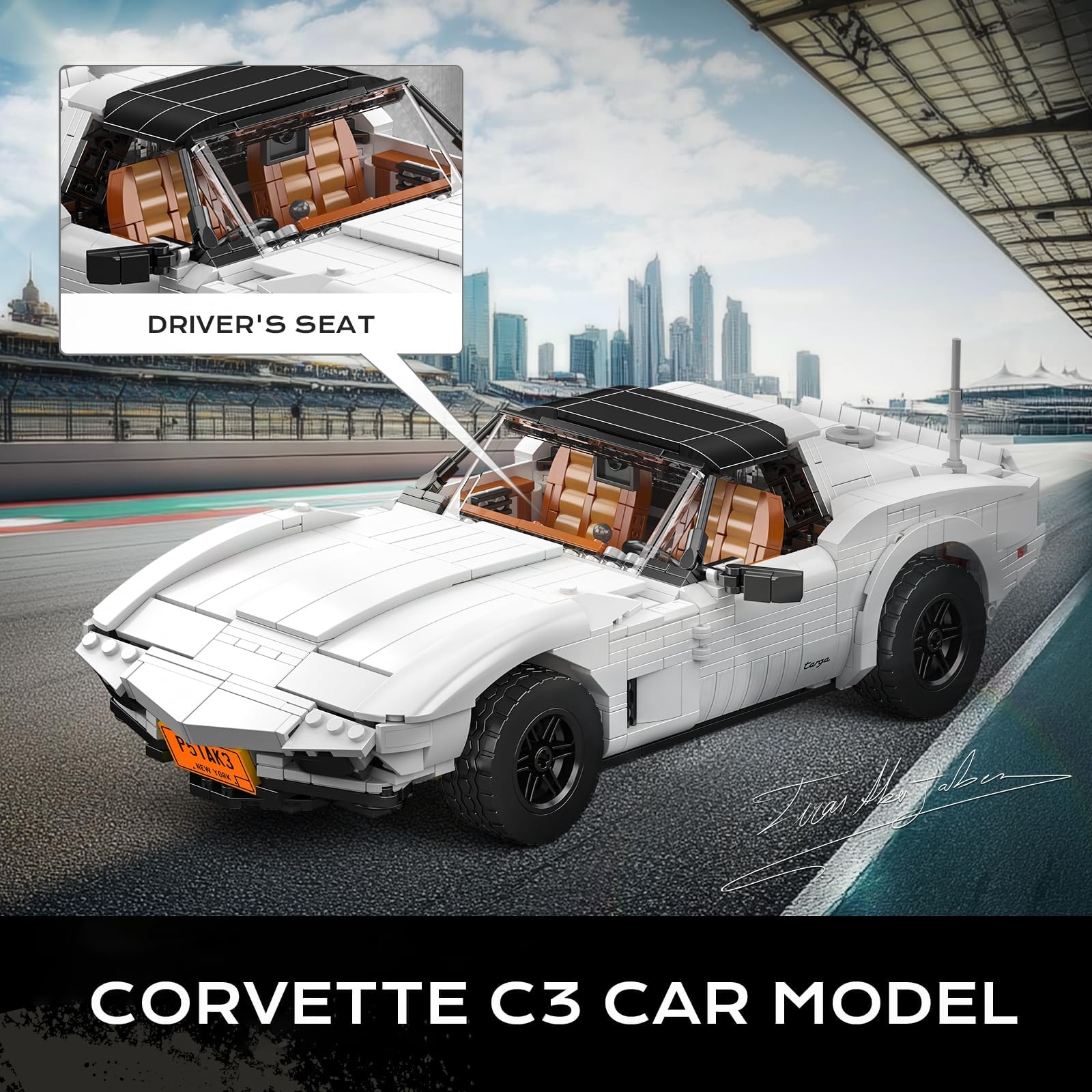 Mould King 10198 C3 Set di costruzione di auto sportive classiche - Kit di modelli di ingegneria meccanica avanzata, progetto MOC automobilistico retrò per collezionisti adulti e sofisticata