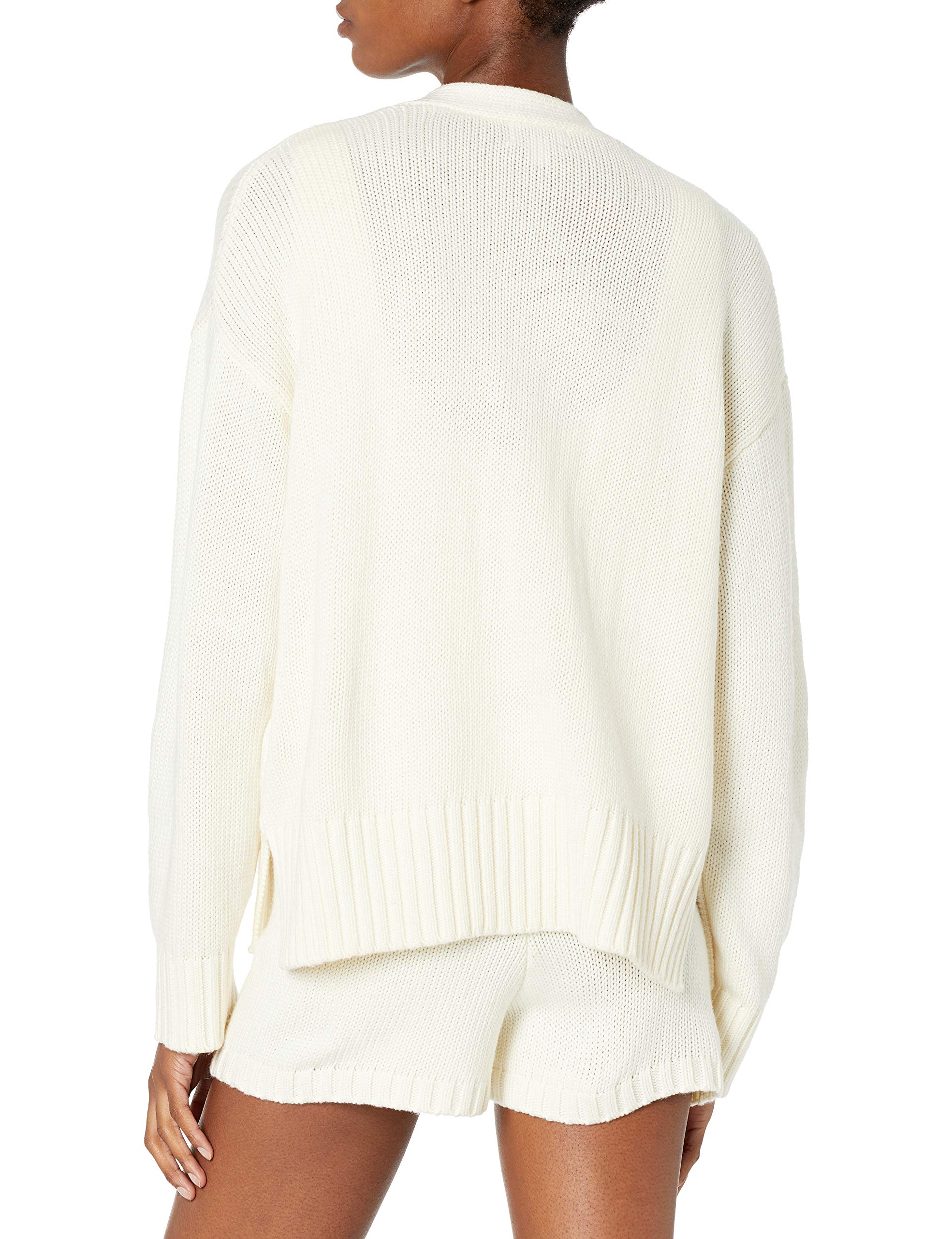 The Drop Women's Brigitte Chunky Button-Front Pocket Ribbed Cardigan