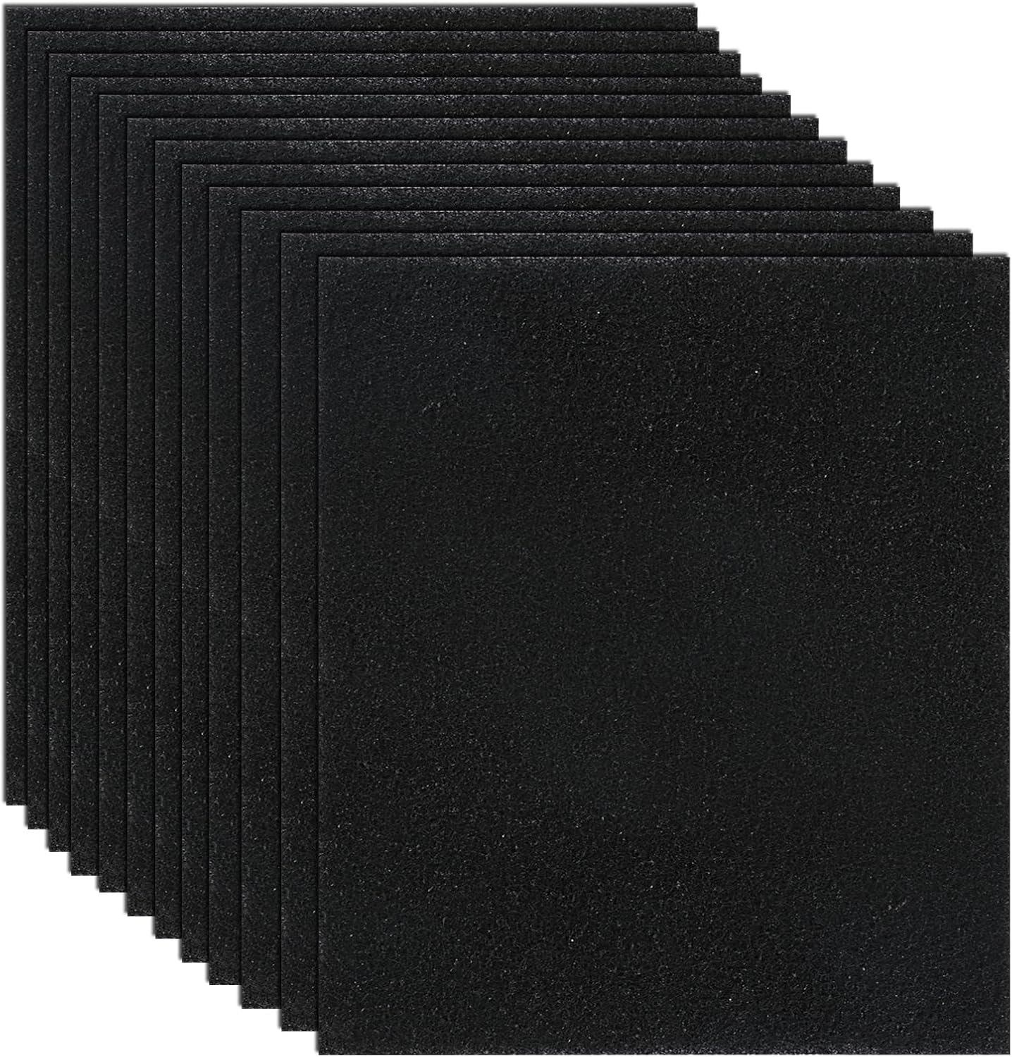 CFS 12 Pack Cat Litter Box Charcoal Filters Compatible with Hooded Cat Litter Box, 6 x 6.5Inch Replacement Activated Carbon Premium Odor Filters for Hooded Cat Litter Boxes and Pans, Black