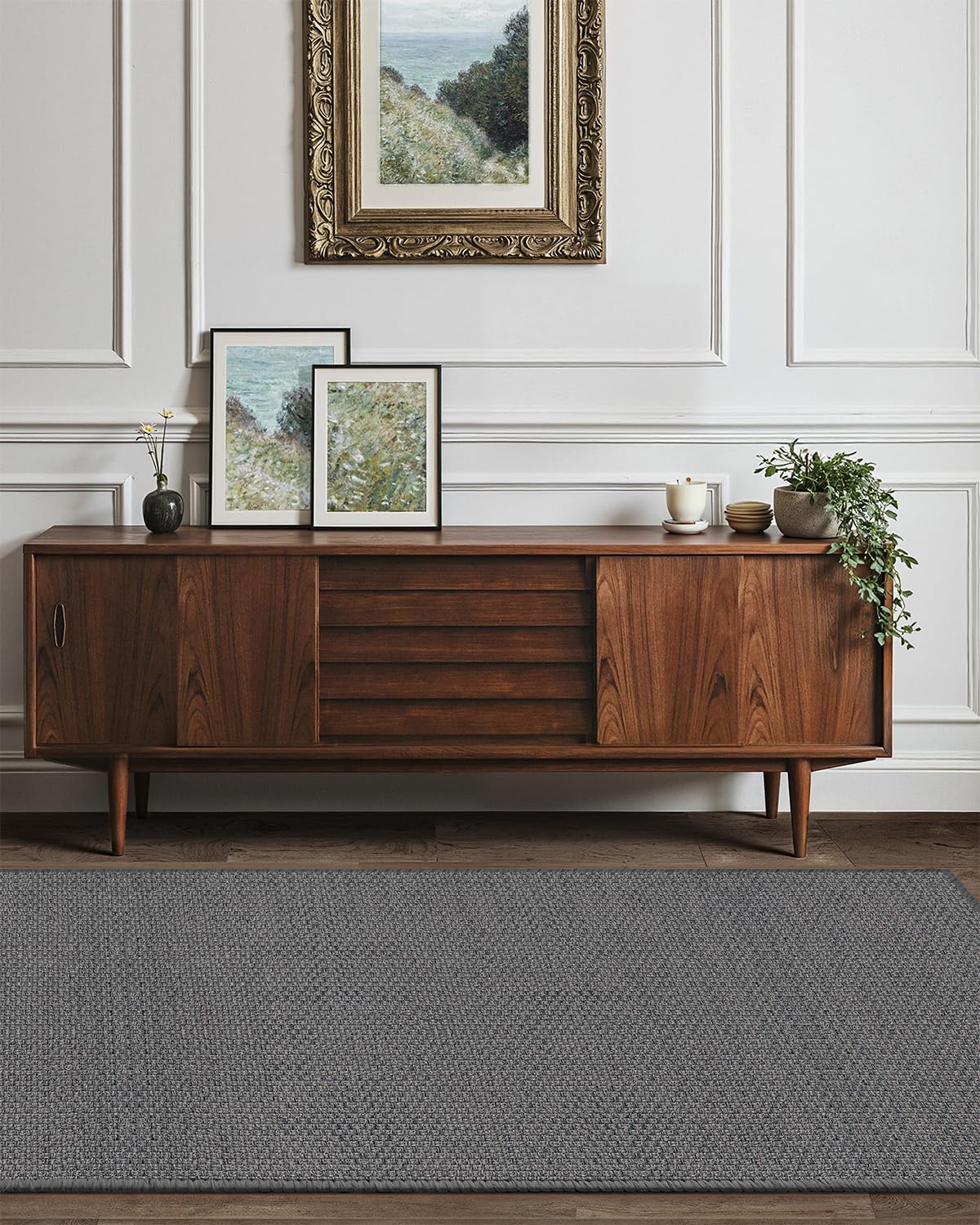 COLOR&GEOMETRY Tappeti da Cucina Antiscivolo Lavabile 71x365cm, 4mm Sottile Tessuto Runner Tappeto, Assorbente Facile da Pulire Tappeti da Pavimento per Davanti al Lavandino, Corridoio, Grigio