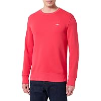 Gant Felpa da Uomo con Collo a C Reg Shield, Rosa-Rosso