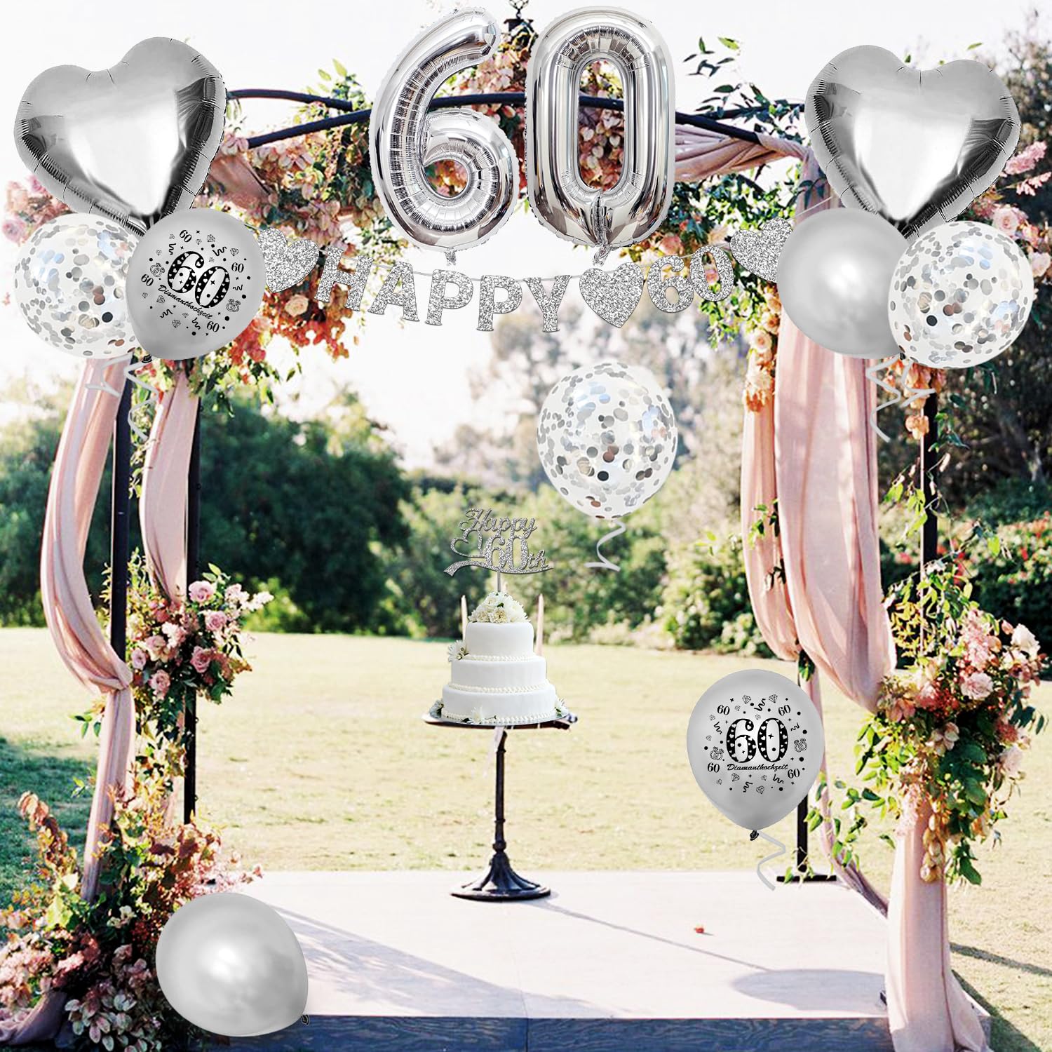 Coriandoli Per 60° Anniversario Di Matrimonio – 30g A Forma Di Diamante E Cuore – Perfetti Per Decorazioni Tavolo, Festa Nozze Di Diamante