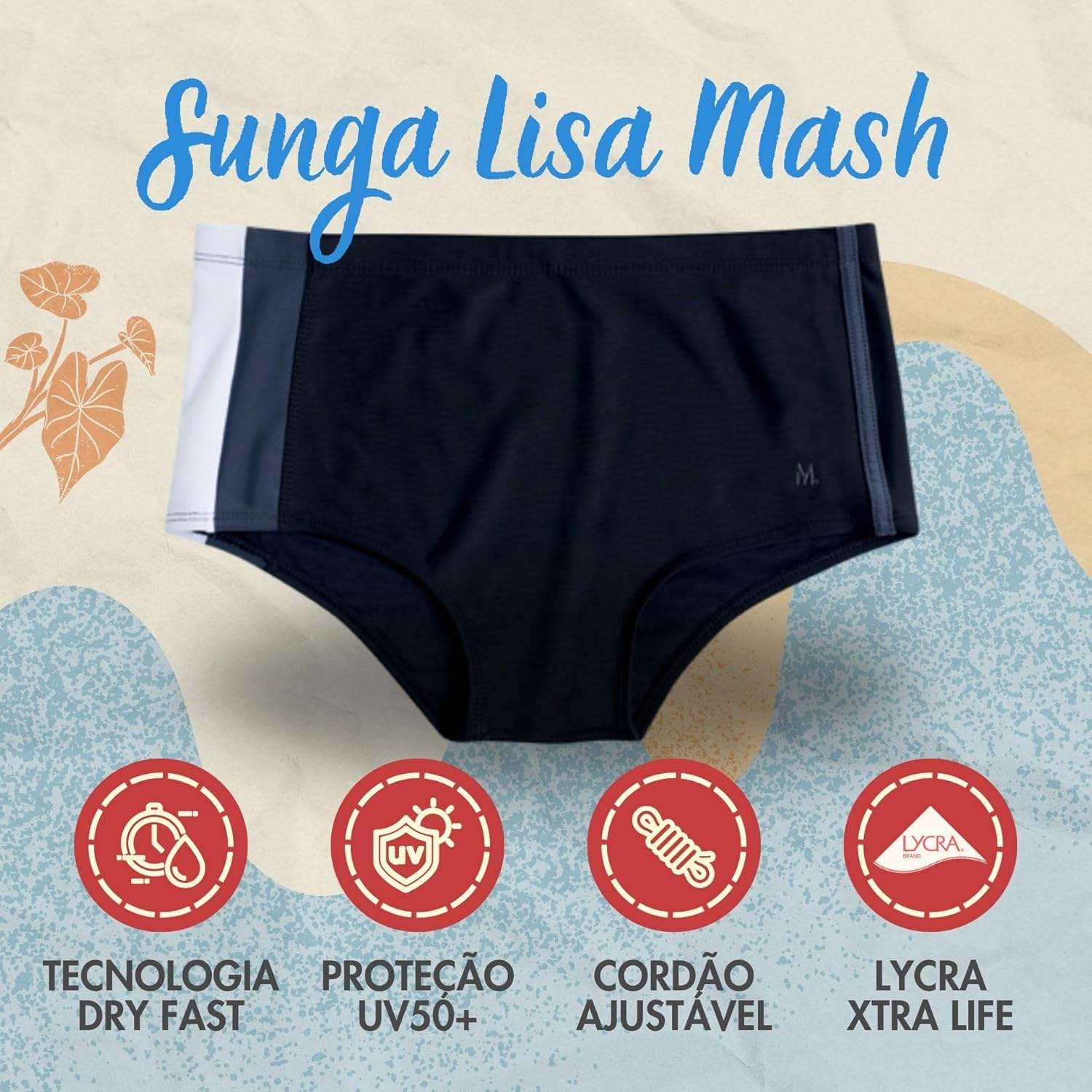 Sungão de Praia Mash Resistente ao Cloro UV 50+ Dry Fast Masculino Listra Lateral em promoção! Veja a oferta e mais achadinhos de Moda praia 2 Hoje é o melhor dia para comprar Sungão de Praia Mash Resistente ao Cloro UV 50+ Dry Fast Masculino Listra Lateral com aquele preço maroto! Promoção! Aproveite a oferta! 2