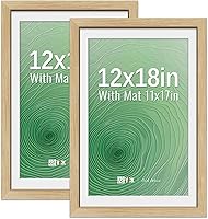 Vista 112 de VCK Paquete de 2 portarretratos de 8 x 10 pulgadas, roble natural, madera de alta gama con vidrio templado, para fotos de 5 x 7 pulgadas