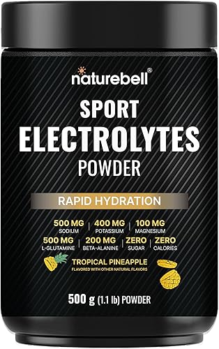 Polvo de electrolitos deportivos sin azúcar, 17.64 oz (52 porciones)  Mezcla de bebida de hidratación de electrolitos con sodio, potasio, magnesio,