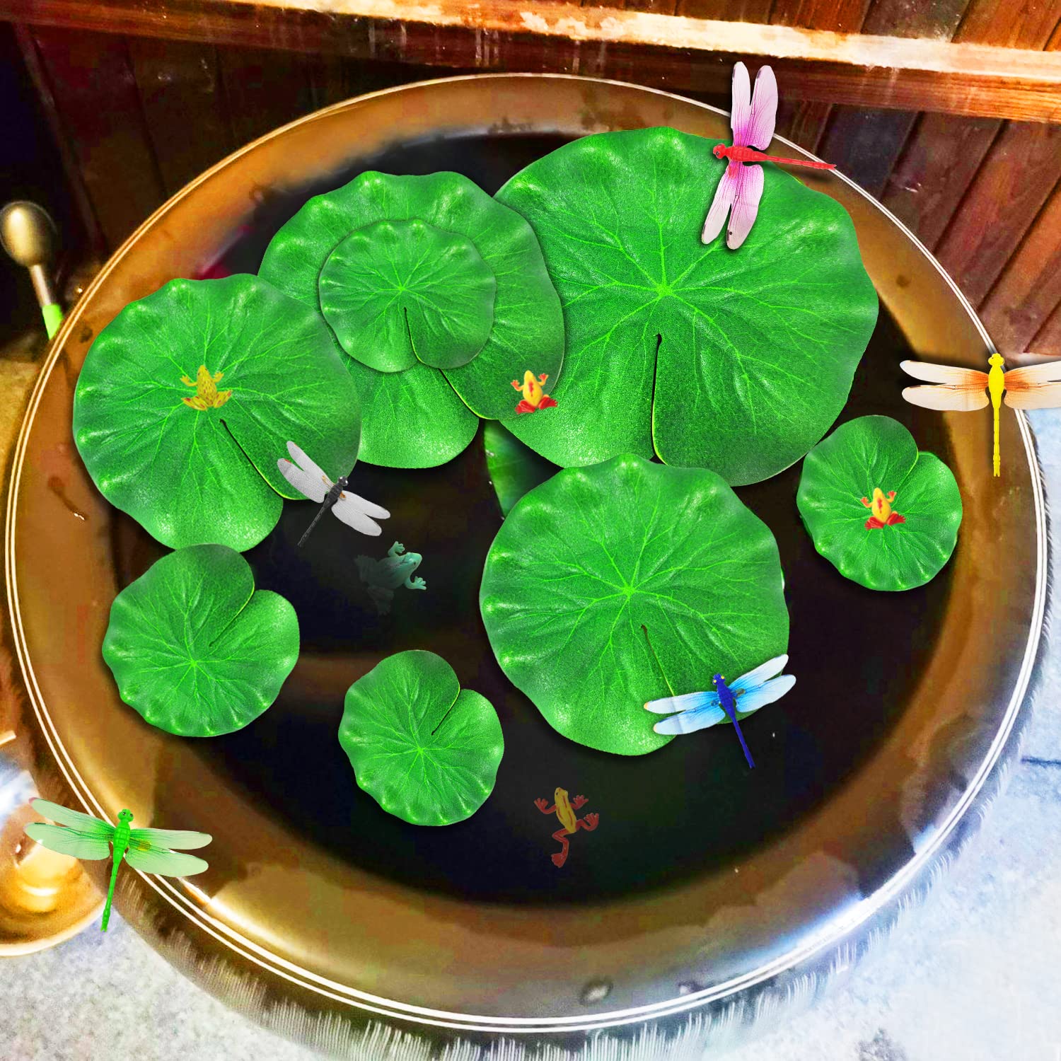 GZGXKJ 22 Stck Seerosen Knstlich Seerose Mini Knstliche Schwimmpflanzen  Seerosenblatt Deko Falscher Frosch, Libelle Fr Aquarien, Teiche, Pools :  Amazon.de: Garten