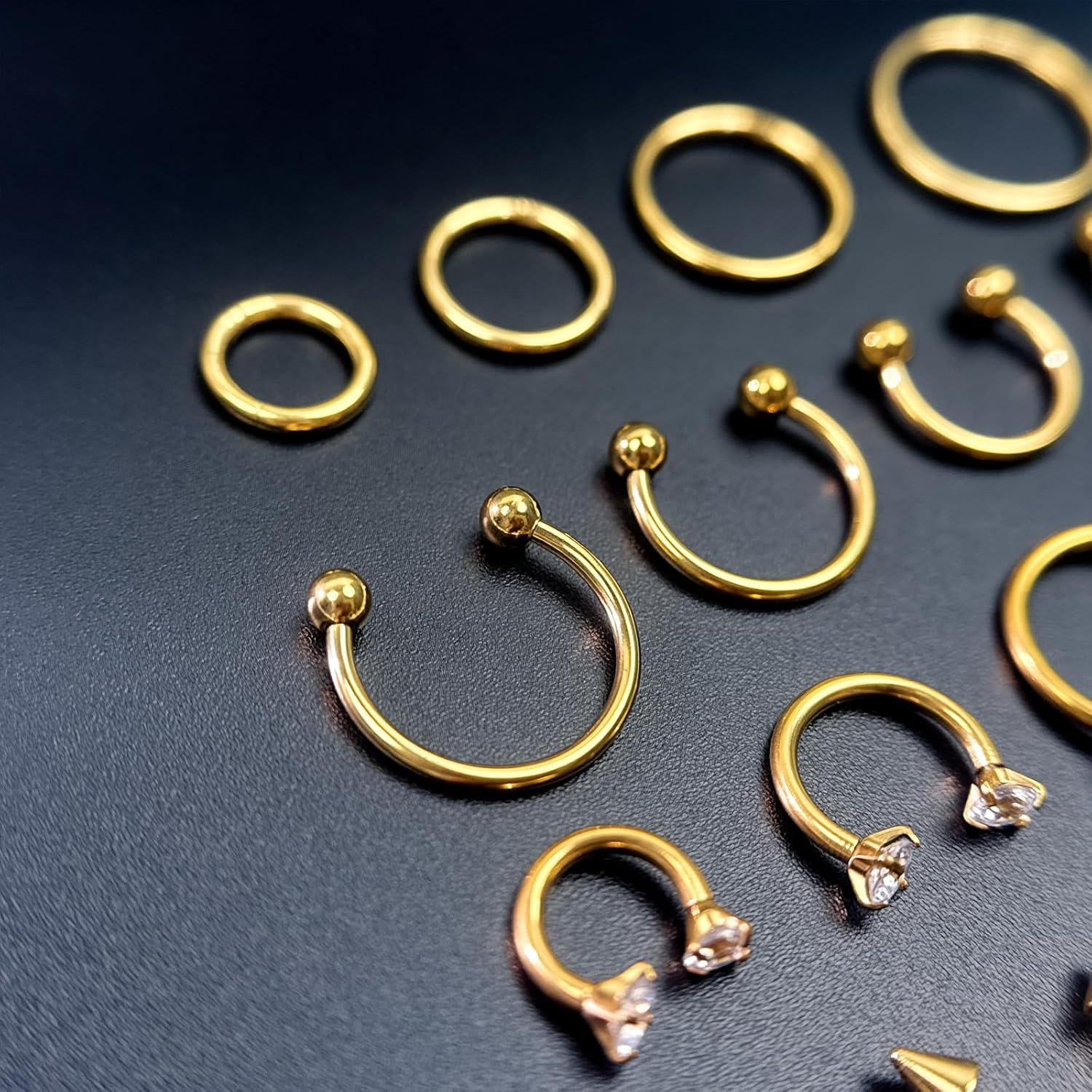 16G Hinged Clicker Segment Septum Rings Stainless Steel CZ Septum Jewelry Horseshoe Nose Lip Ring with Replacement Balls 3mm Cartilage Helix Tragus Earrings Daith Piercing Jewelry 6/8/10/12mm
