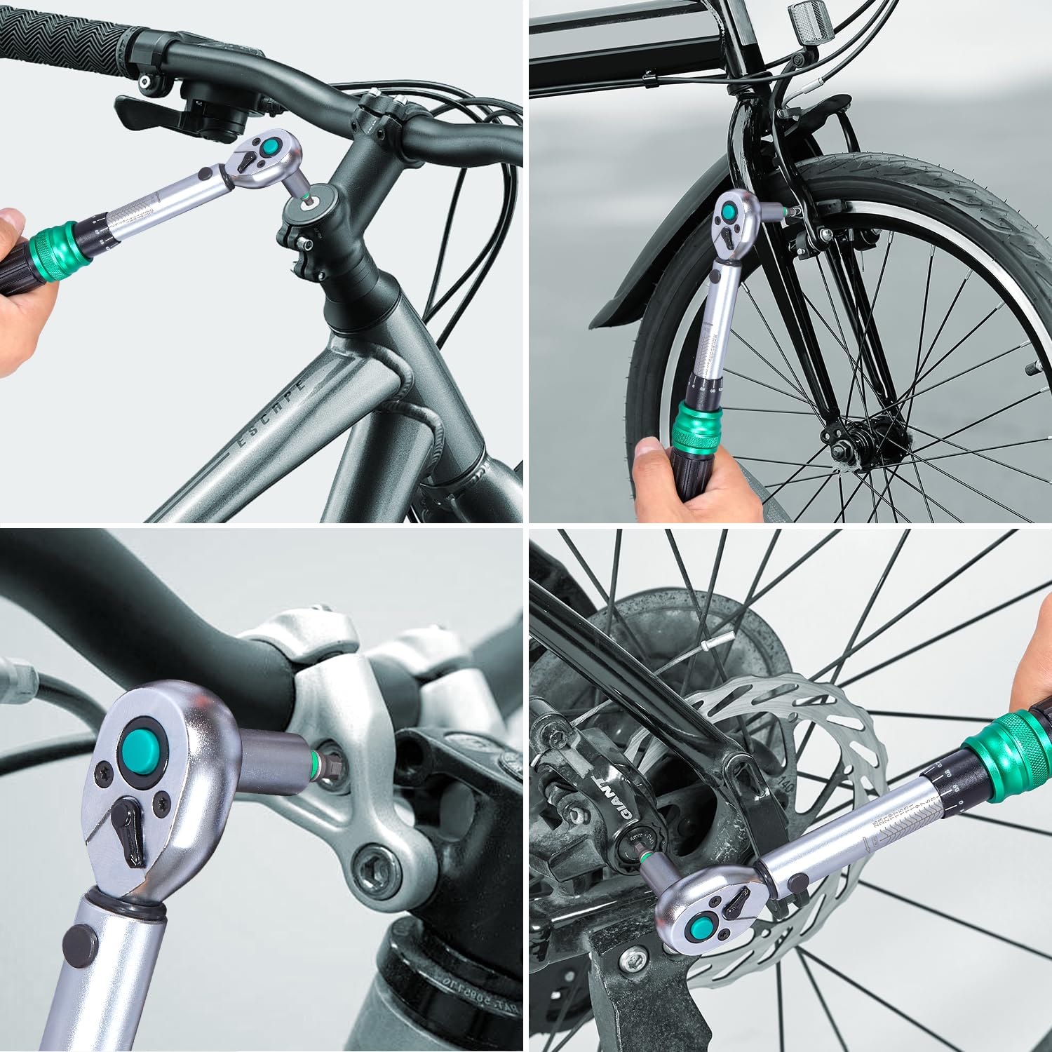 Juego de llaves dinamométricas para bicicleta, 1/4", 1-25 Nm, 45 piezas, carraca de precisión con tuercas y puntas S2 para reparación de bicicletas, montaje y automóviles