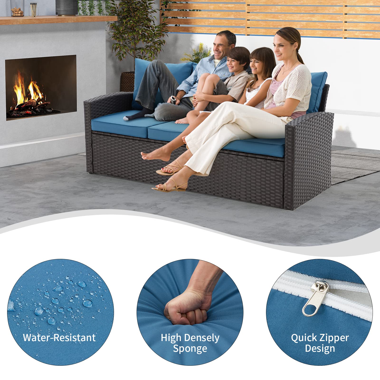 Buy HOMREST 6 Pieces Patio Furniture Sets Clearance, Patio Dining Sofa