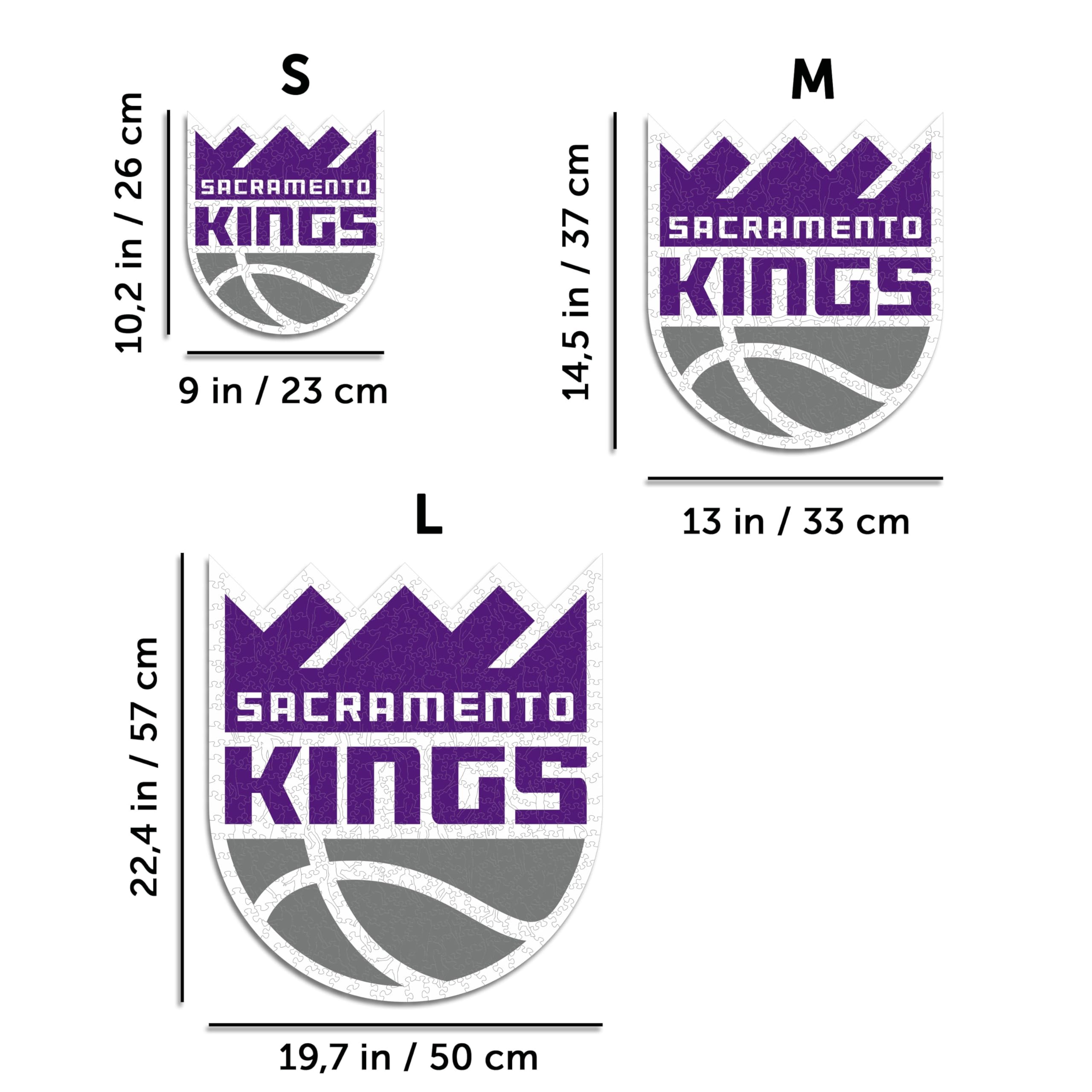 Iconic Puzzles NBA Drewniane Puzzle Wielokolorowe, M, 270 sztuk, SacramentoKings-M