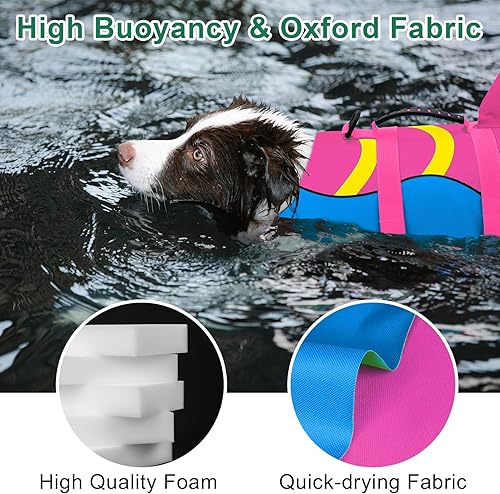Miniatura 116 de Chaleco salvavidas de tiburón para perro, chaleco salvavidas ajustable para nadar con asa de rescate