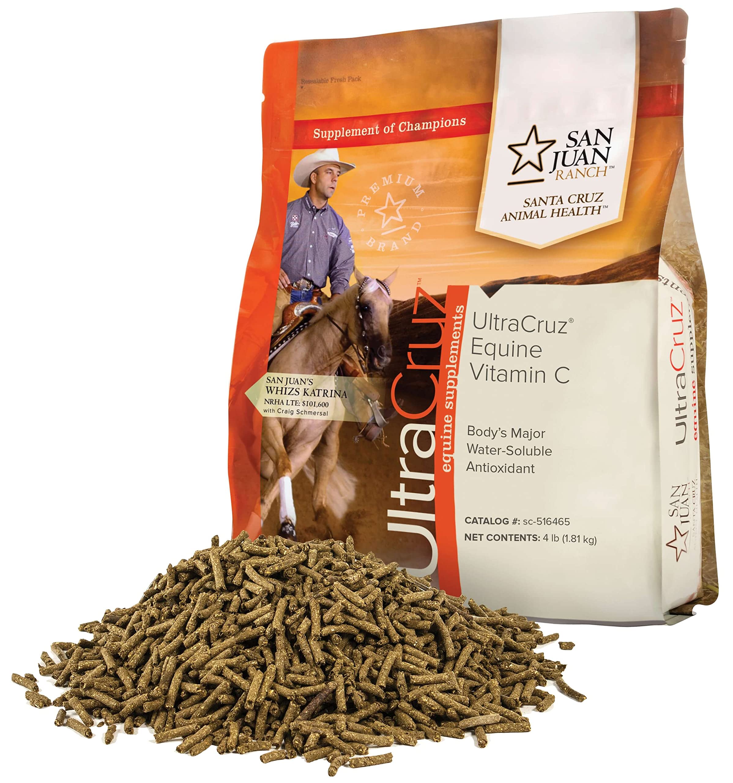 UltraCruz Equine Vitamin C (Acide Ascorbic) Supplément for Horses, 4 lb, Pellet (32 Day Supply),sc-516465