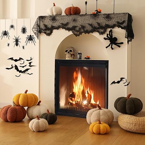 Miniatura 5 de Almohadas de calabaza, almohadas amarillas en forma de calabaza para decoración de habitación, forro polar de peluche de 4 x 7 pulgadas, almohada de