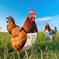 Vista 4 de 6 piezas de pañales para gallinas, gallos, patos reutilizables y lavables con lazada para patitos, gallinas, gansos, aves ajustables (Clásico, L)