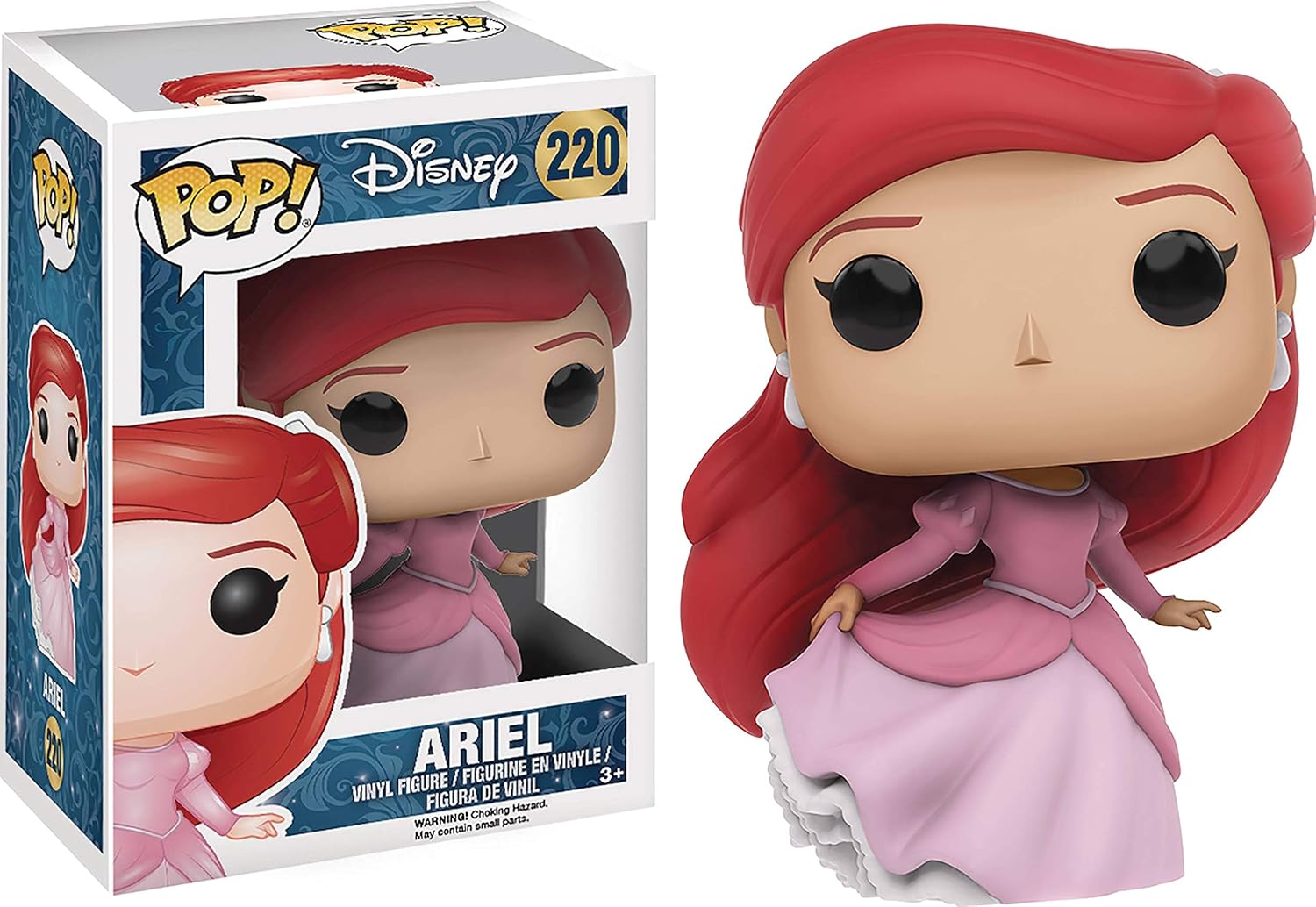 POP Disney: The Little Mermaid - Ariel (Pink Gown) Funko Vinyl Figure (Bundled with Compatible Box Protector Case), Multicolor, 3.75 inches