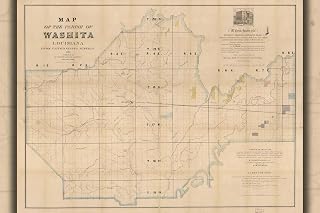 4"x6" Poster, Map of the Parish of Washita, Louisiana 1860 - Gallery Print