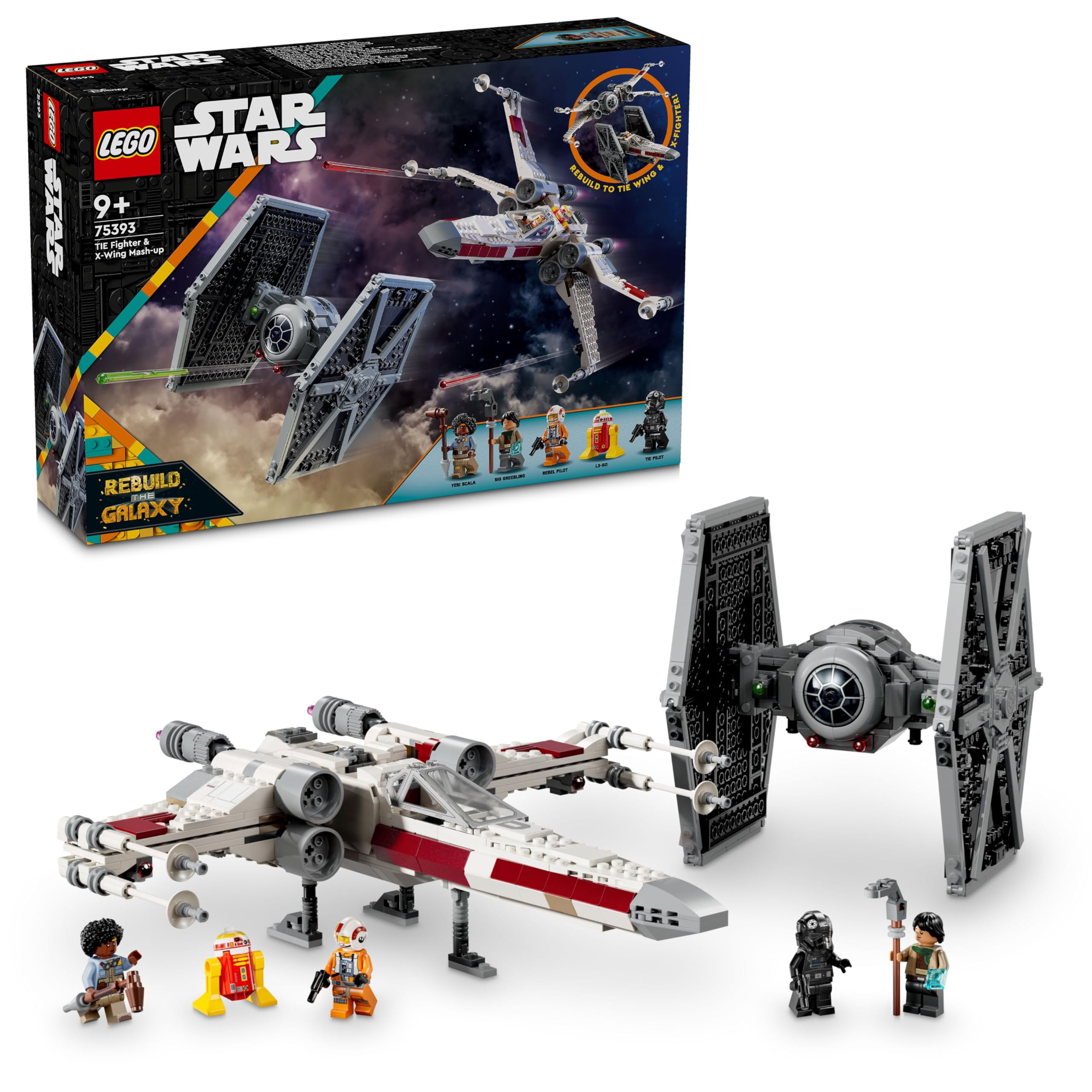 LEGO Star Wars™ TIE Fighter ve X-Wing Birleşimi 75393-9 Yaş ve