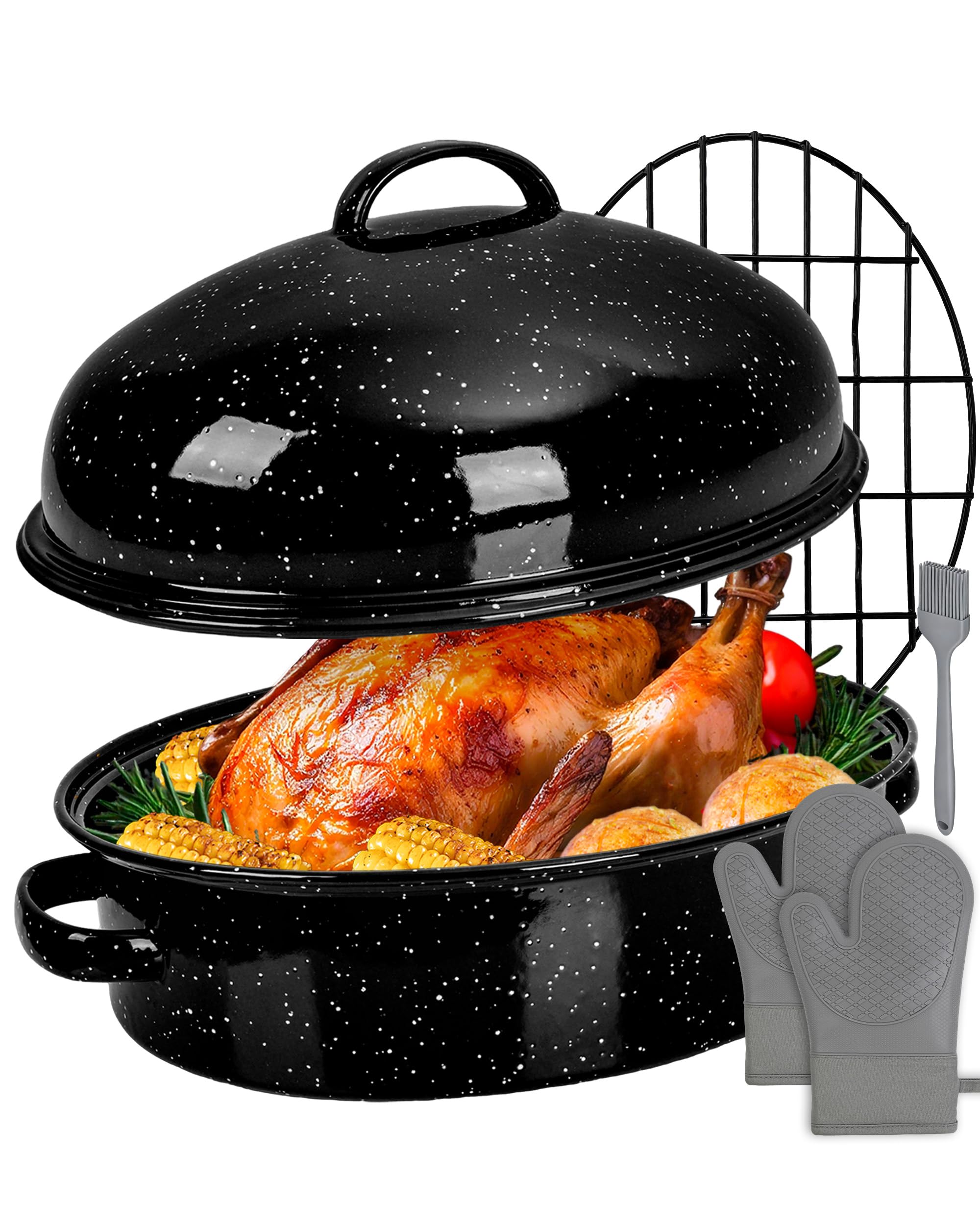 MCCSI Roasting Pan with Lid & Rack