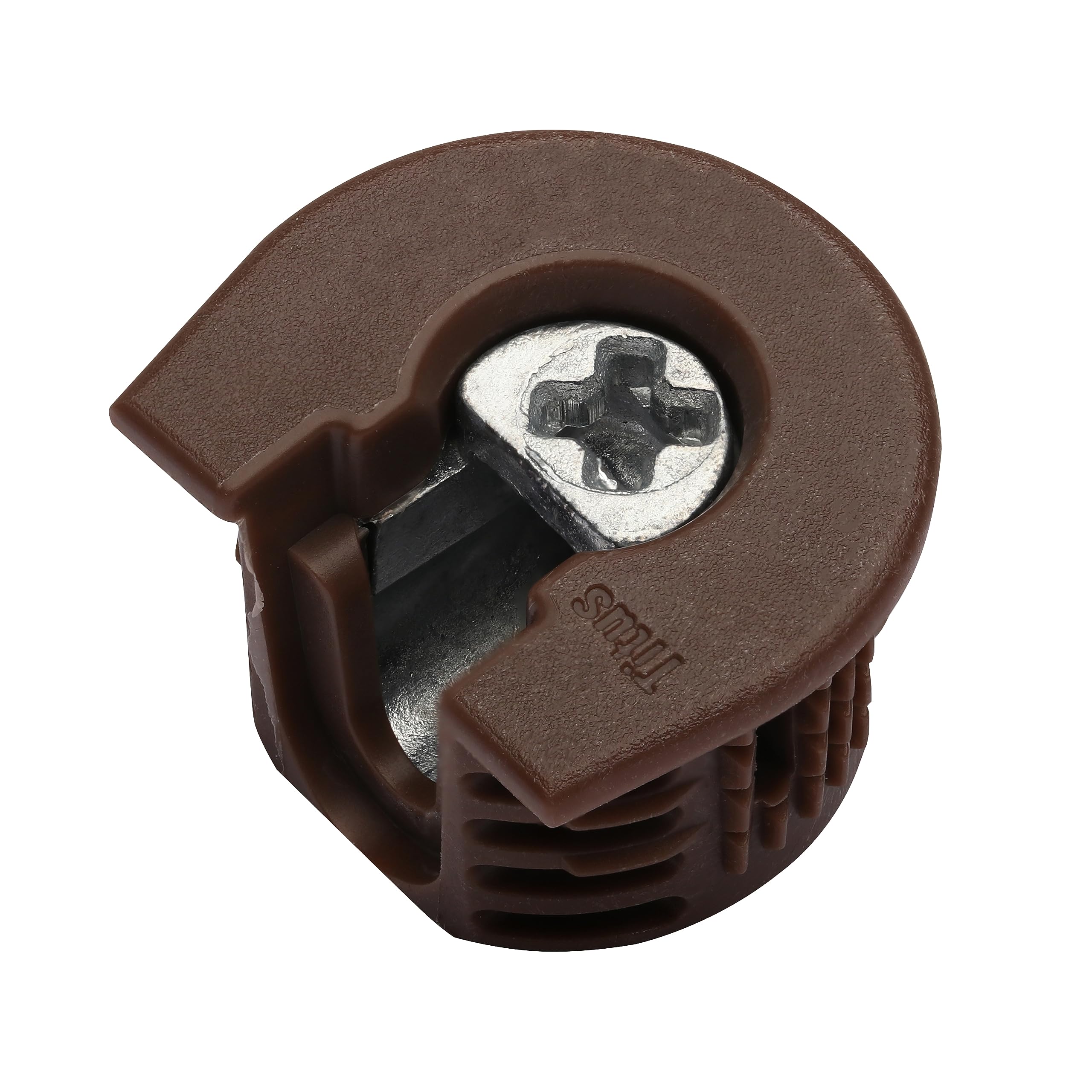 Titus 10 Pack System 6 Cam Connector for 19mm Panel, Drop-In, Brown Finish, Non-Outrigger, 10 Pieces