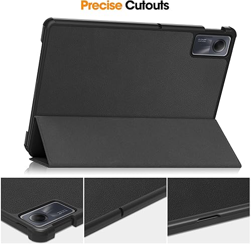 Miniatura 3 de Funda para Xiaomi Redmi Pad SE, carcasa dura de alta calidad, ligera, calidad PU, antidedos, resistente a los arañazos, color negro para Xiaomi