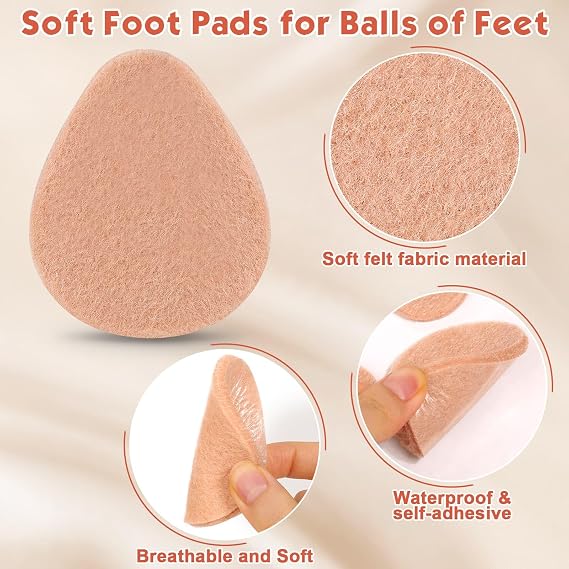 30 Pcs Metatarsal Foot Pads Ball of Foot Cushions, 0.28 Thick Felt