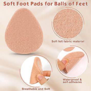 30 Pcs Metatarsal Foot Pads Ball of Foot Cushions, 0.28 Thick Felt