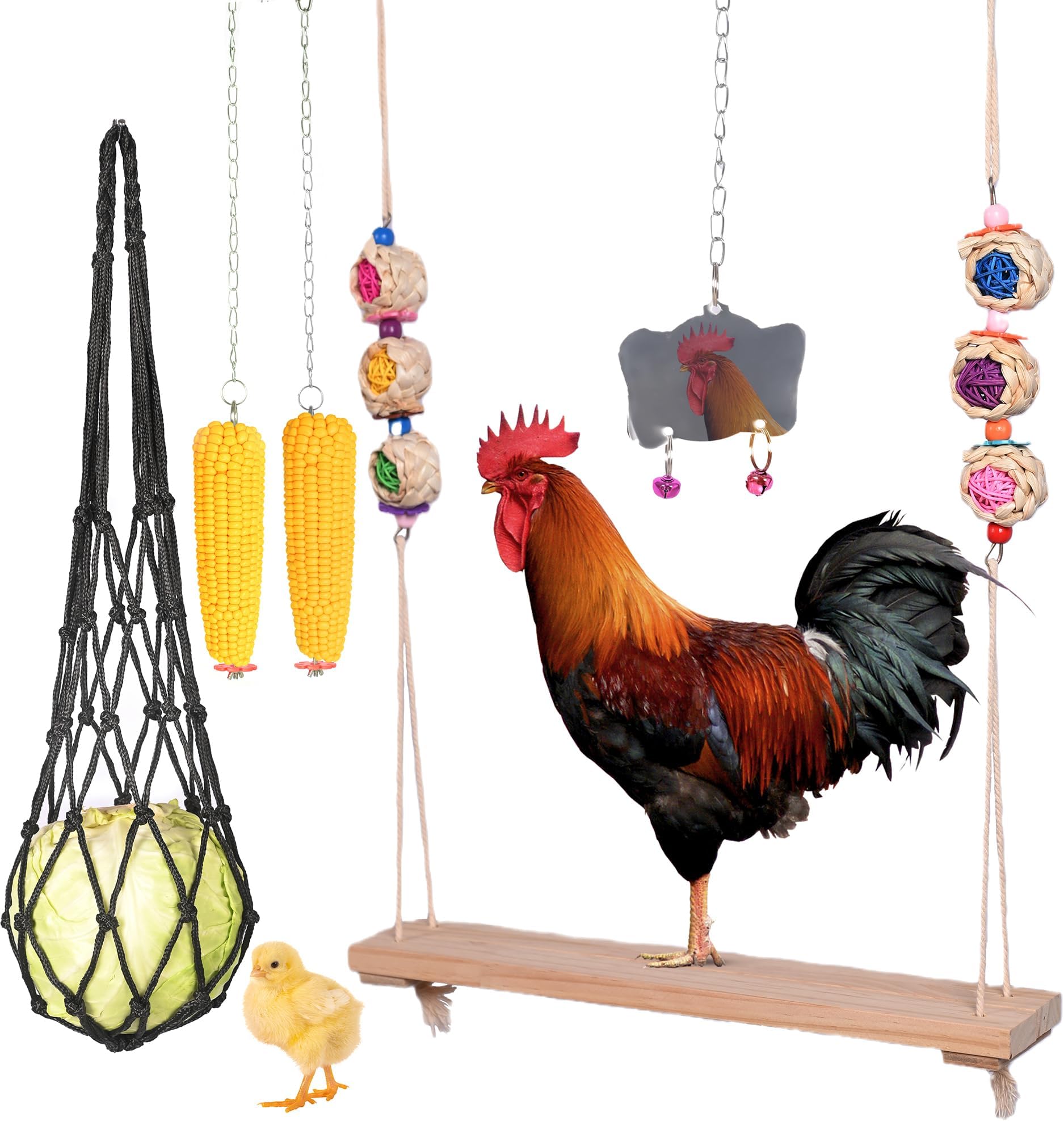 KIEYYRYT 4 PCS Xylophone Chicken Toys for Coop, Veggies