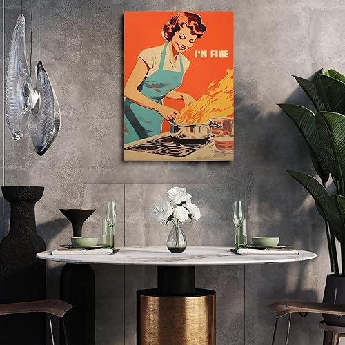 Miniatura 3 de Impresión retro de cocina, divertido póster de los años 50, impresión retro de cocina, arte de pared de cocina feliz ama de casa, decoración retro