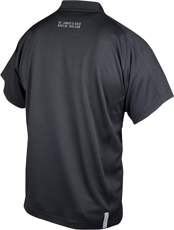 GUINNESS Black Embossed Print Rugby Jersey,Black,Small