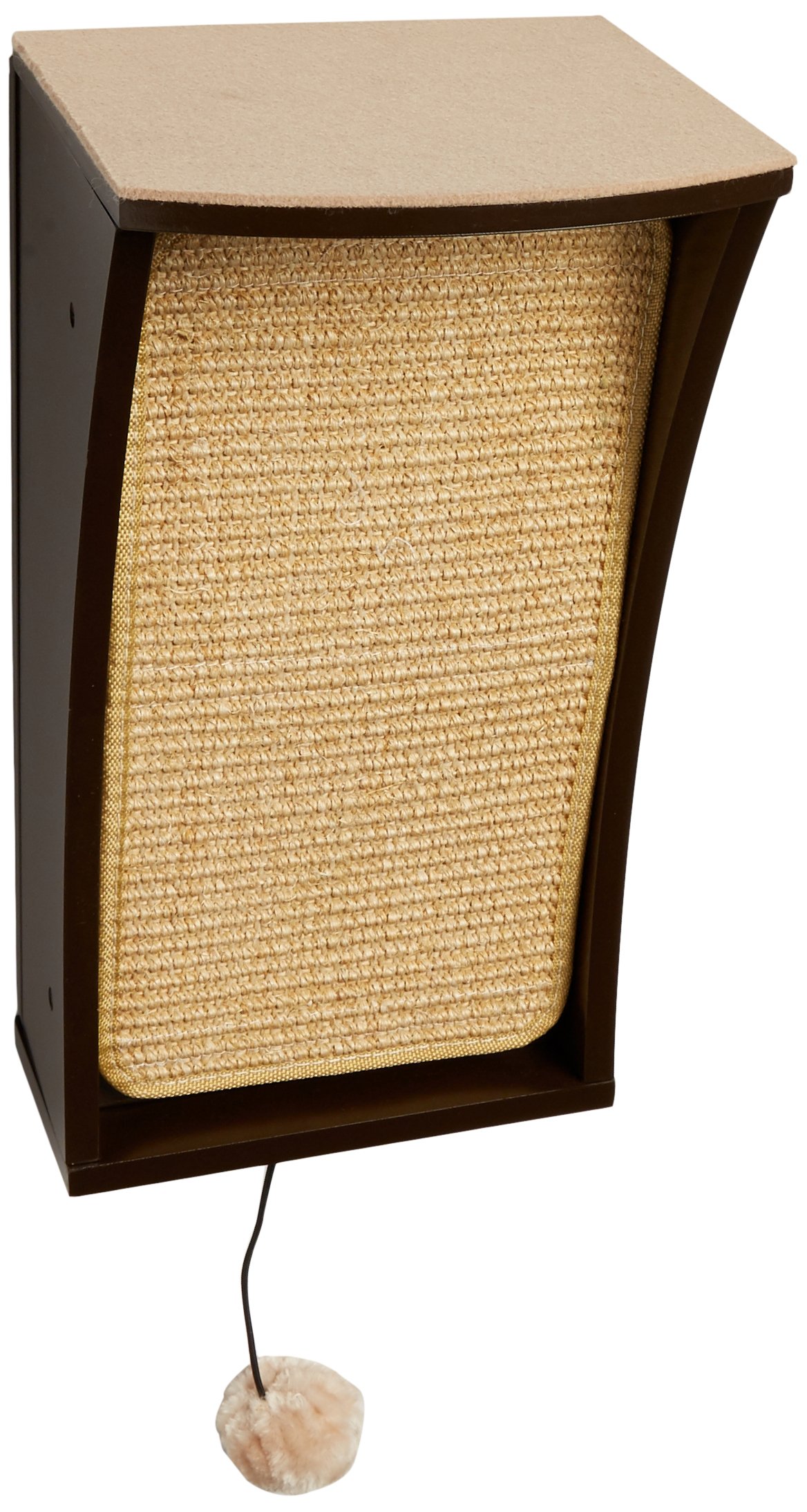 PRIMETIME PETZ Hauspanther Collection Catchall Wall-Mounted Cat Scratcher with Toy Storage and Perch