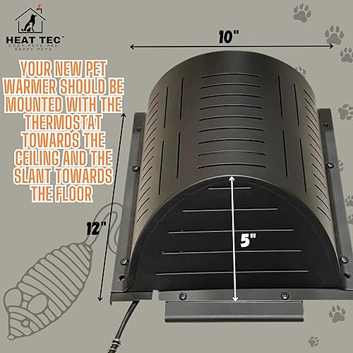 Miniatura 3 de Calentador para mascotas de Heat Tec  Calentador de casa para perros de 300 W con cable resistente a las masticaciones  Control termostático  Seguro