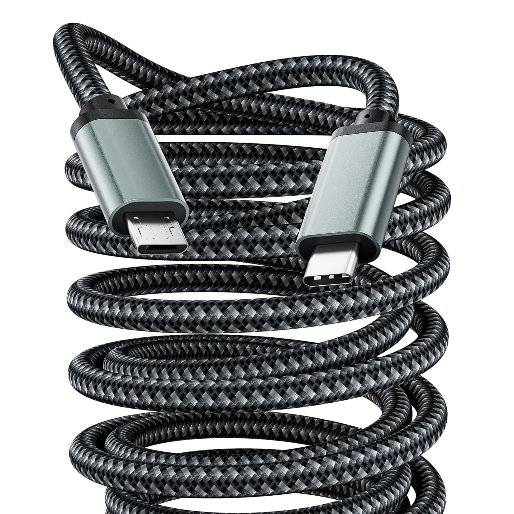 LUKFOCABBraided USB-C to Micro USB Cable 6 Feet/1.8M, Type USB C to Micro USB Cord Supports OTG & 2.4A Fast Charging & Data Sync, for Samsung Galaxy, LG, PS4, Kindle, Xbox Controller, Android Phone