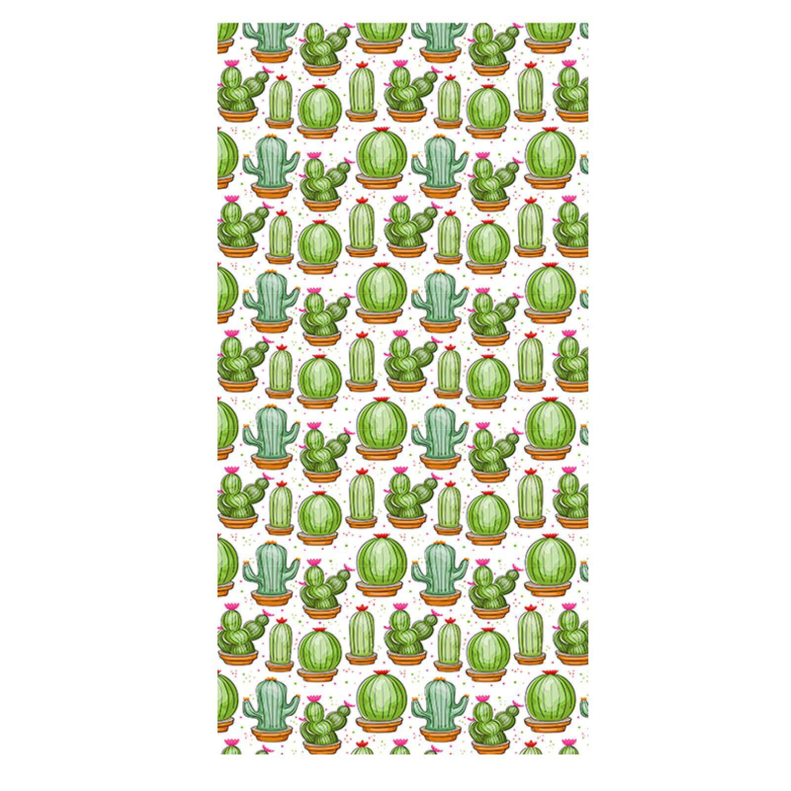 Fensterfolie Farbiger Cartoon-Kaktus Sichtschutzfolie 3D Sichtschutz Folie Ohne Klebstoff Milchglasfolie Anti UV Dekorfolie für Zuhause und Büro, Bad Wohnzimmer 90x200 cm