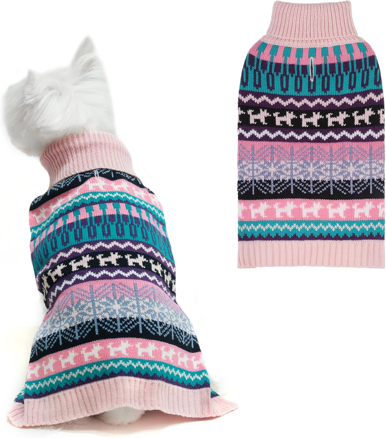 Dog Sweater Winter Coat Apparel Clothes with Colorful