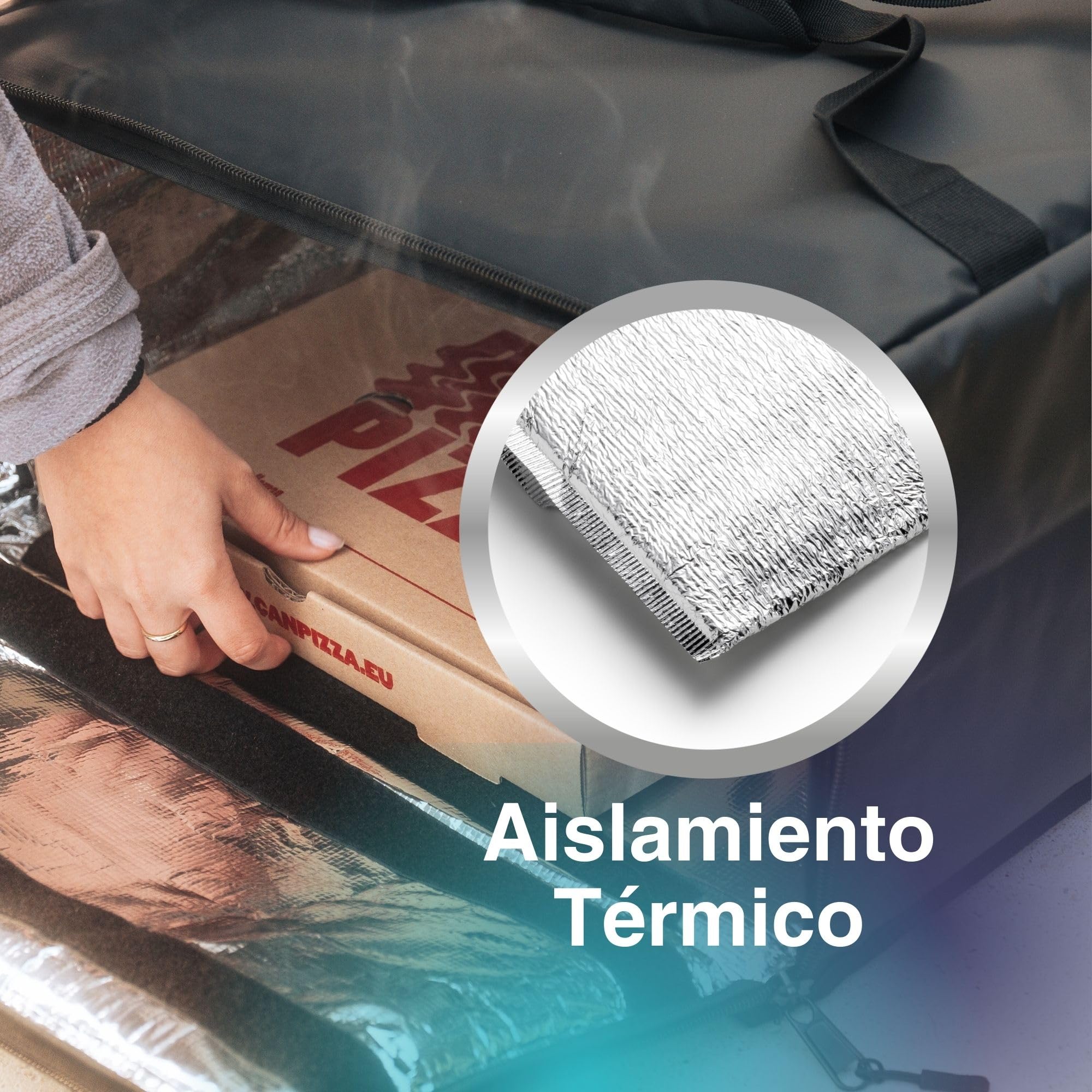 Bolsa de Entrega aislada para Coche, Bolsa de Entrega Que Mantiene tu Comida Caliente y fría Durante Horas. 100% Repelente al Agua. Vol. 48 L. Diseñada para mensajeros