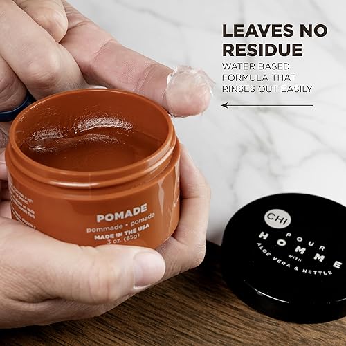 Miniatura 5 de CHI Pour Homme Pomada para hombres, producto para el cabello de fijación ligera para brillo medio y estilos pulidos, fabricado con aloe vera y