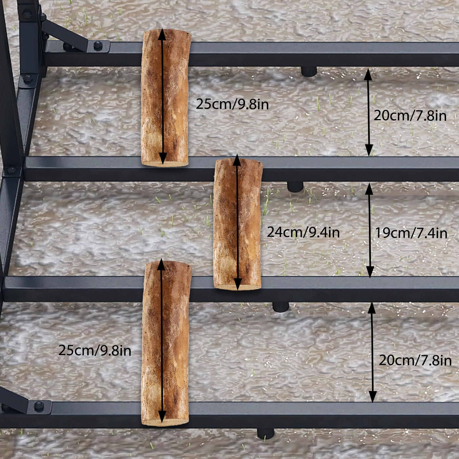 Trintion Kaminholzregal Außen 185 x 70 x 185 cm, Metall Brennholzregal, 3,3 SRM / 2,3m³ Kaminholzlager, Feuerverzinkt Holzunterstand für Kaminholz Aussen