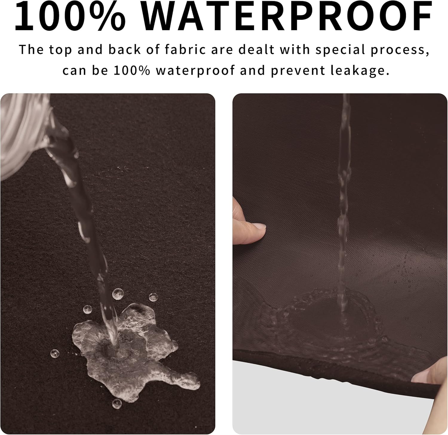 Easy-Going 100% Dual Waterproof Stretch Ottoman Cover Rectangle Folding Storage Stool Furniture Protector Soft Slipcover for Living Room with Elastic Bottom (XX Large, Chocolate)