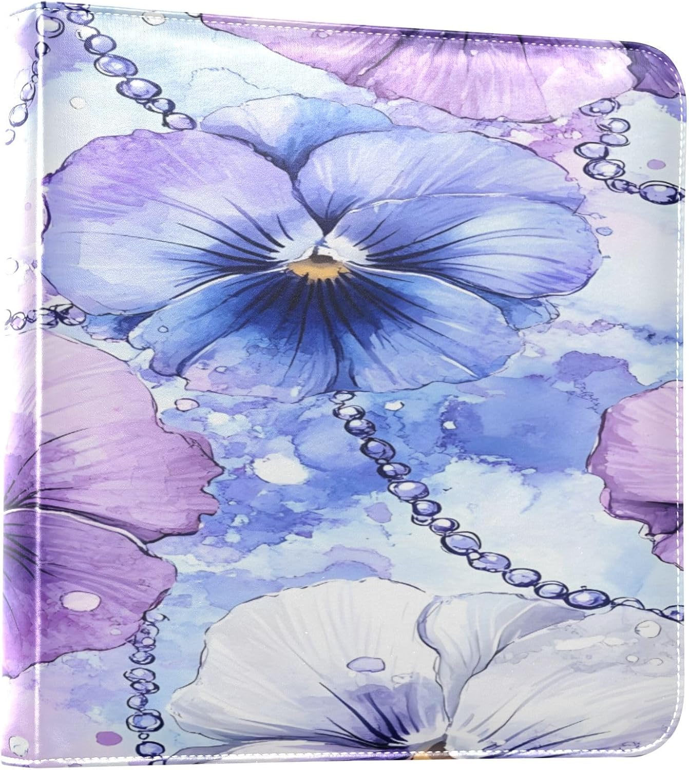 Pearl Chain Flower Leather Photo Album Self Adhesive Scrapbook, 20 Detachable Pages DIY Scrapbook Album for Family Postcard Journal