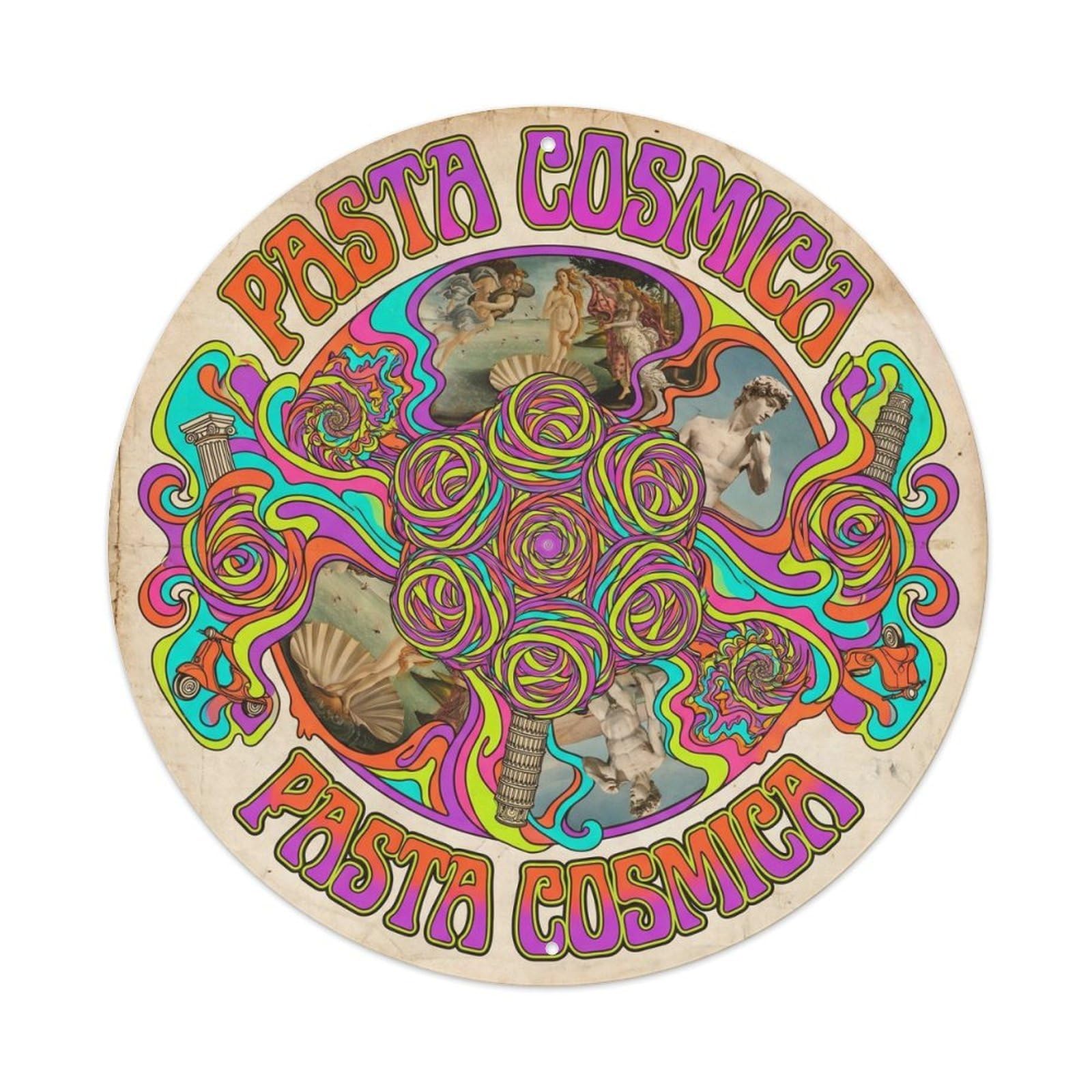 Pasta Route 66 Psychedelic Diner Culture Metal Tin Sign
