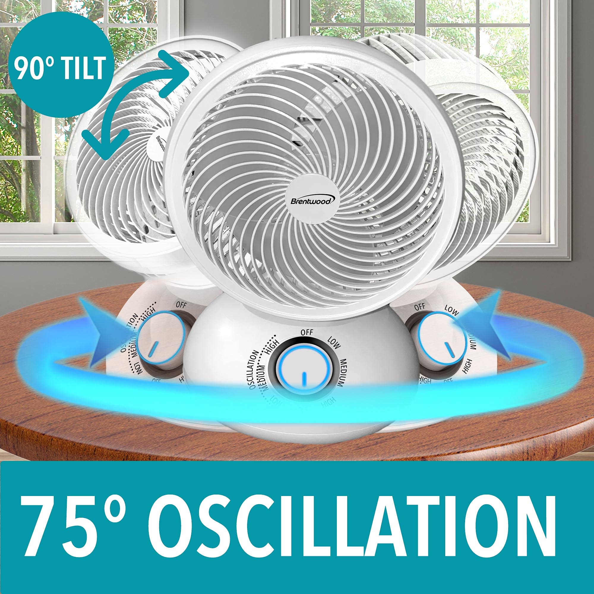 扇風機・サーキュレーター SOPHNET. WDS NECK FAN WIND AND SEA WHITE Amazon.com: Brentwood 3-Speed Quiet Oscillating Air Circulator