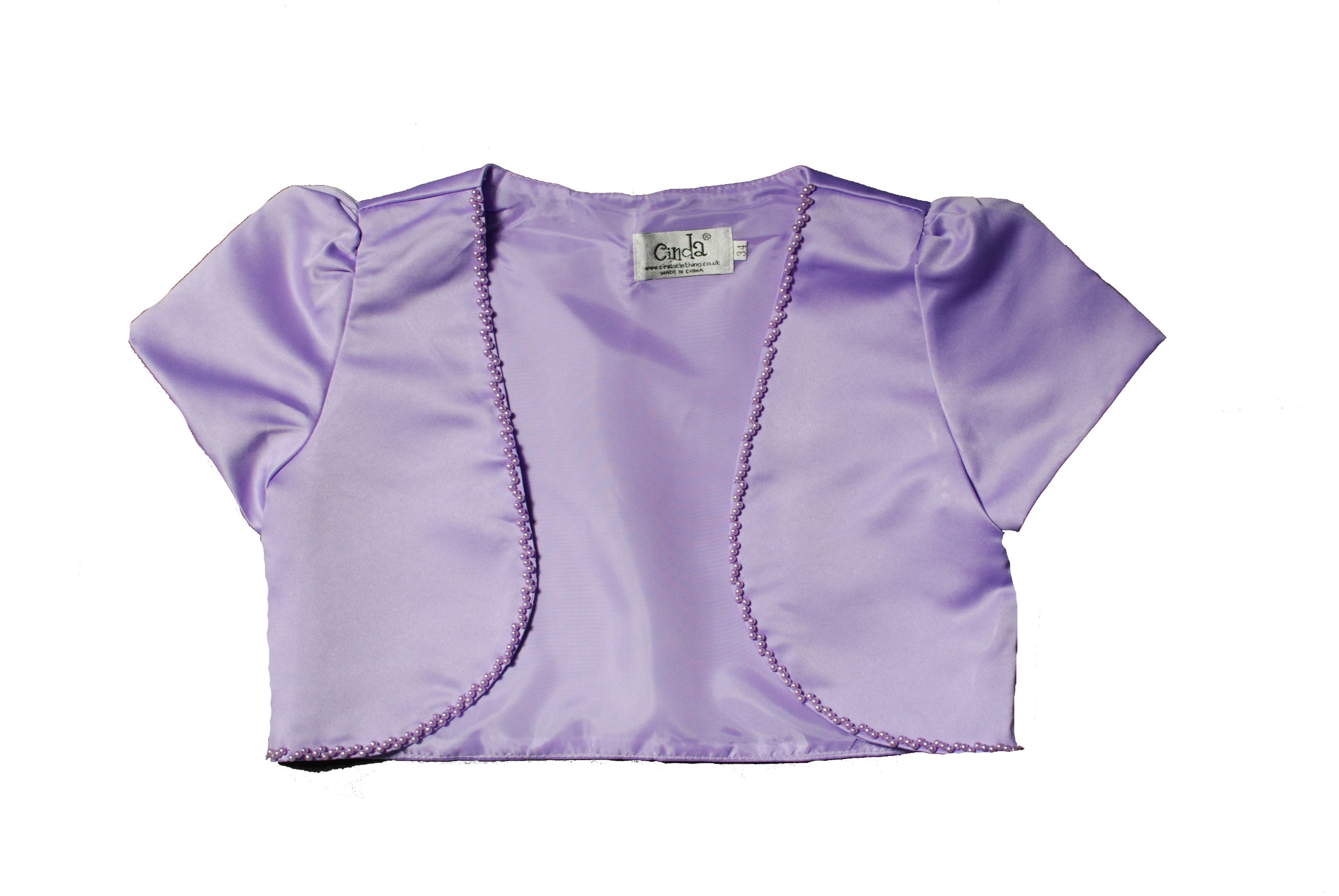 Cinda Girls Lilac Satin Bolero 8-9 Years