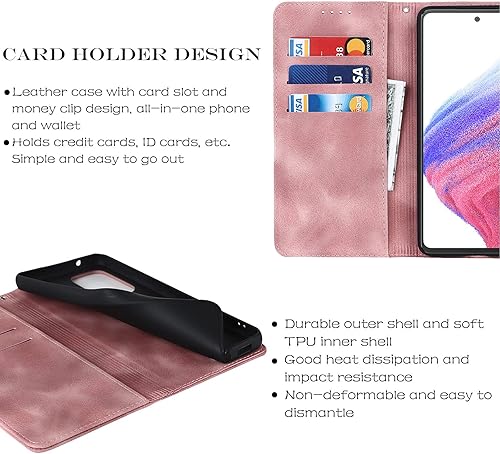 Miniatura 2 de Havaya Funda para teléfono Samsung Galaxy A53 con tarjetero, para Galaxy A53 0.18 oz, funda tipo cartera para mujer, SM-A536U, con ranuras para