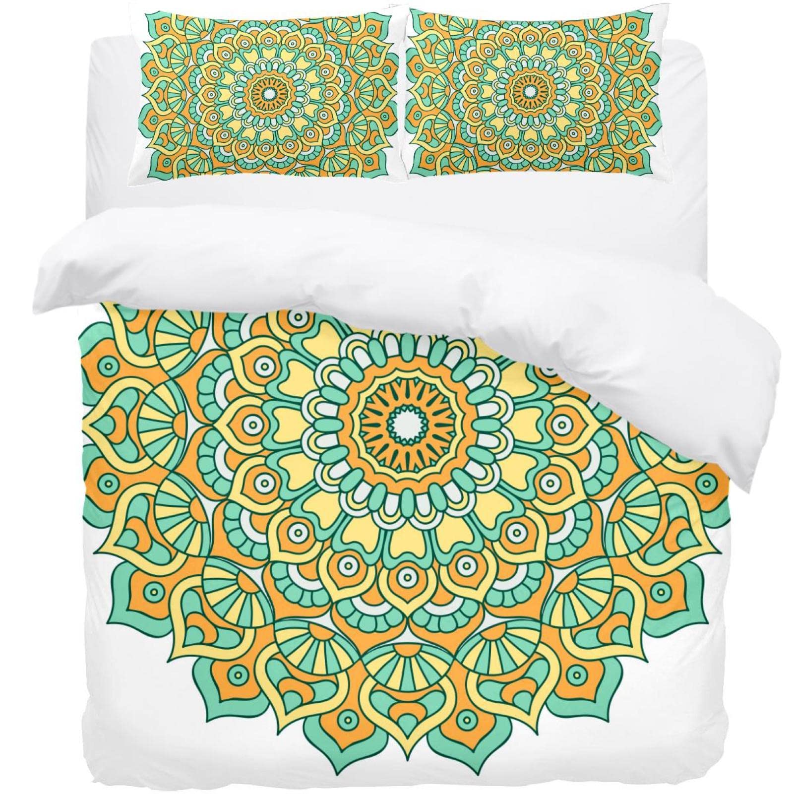 Parure de lit simple de qualité supérieure au motif mandala ethnique
