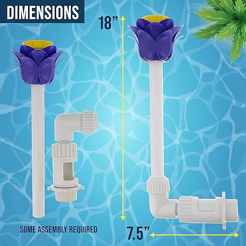 Miniatura 3 de U.S. Pool Supply Fuente de pulverización de cascada en forma de flor para piscina, distancia de espolvoreo ajustable, aireador de pulverización de