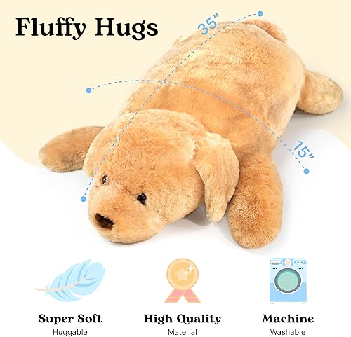 Miniatura 3 de Juguete de peluche extra grande para abrazar, almohada gigante de felpa para niños, ideal para cama de dormitorio, marrón grande, esponjoso y suave