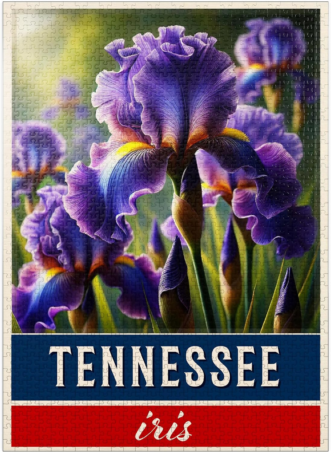 MyPuzzle State Flowers Series: Tennessee, Iris - Premium 500 Piece Jigsaw Puzzle for Adults