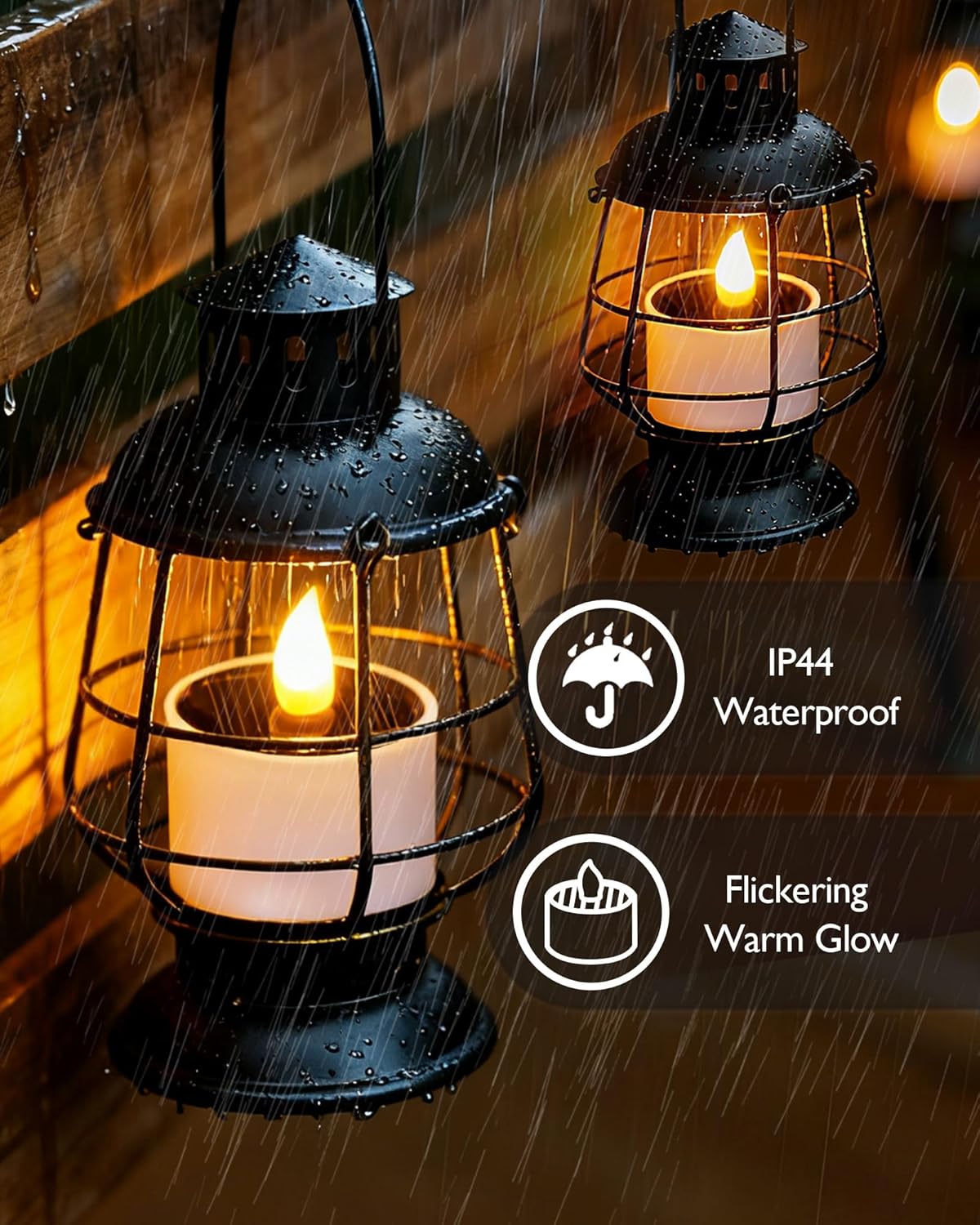 Homemory Solar Candles Outdoor Waterproof, Dusk to Dawn Outdoor Lighting, Reusable LED Tea Light Candles for Lantern Garden Camping and Home Decor, 2.3''x2'', Pack of 6