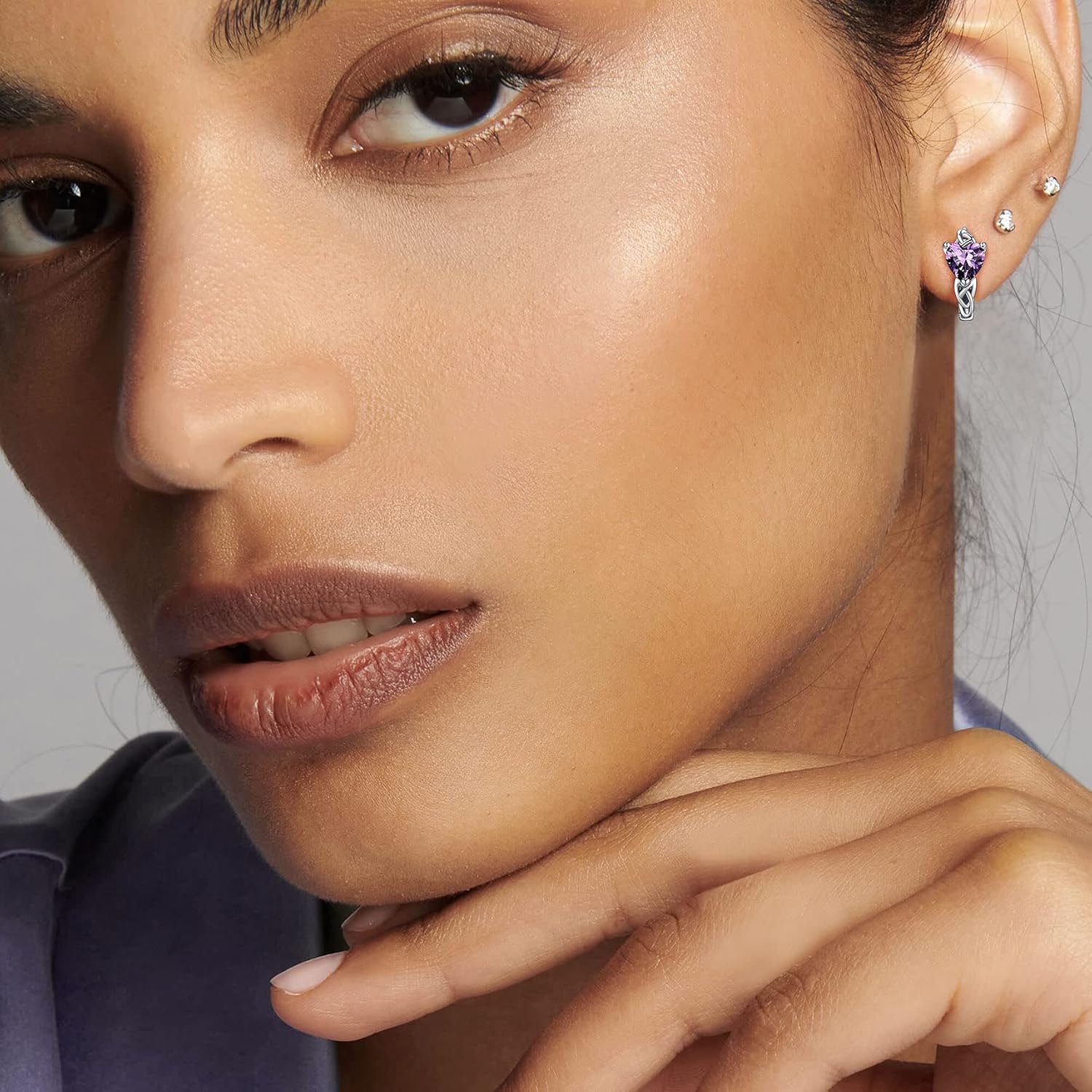 Bestyle 925 Sterling Silver Huggie Hoop Earrings Small Birthstone Hoop Earrings for Women Hypoallergenic Silver Huggie Earring,Great Birthday Earrings Gift for Daughter Wife Mom - Image 2